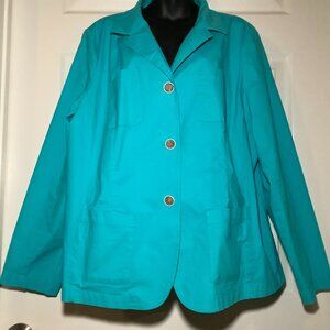 TALBOTS DARK AQUA GRACE FIT JACKET